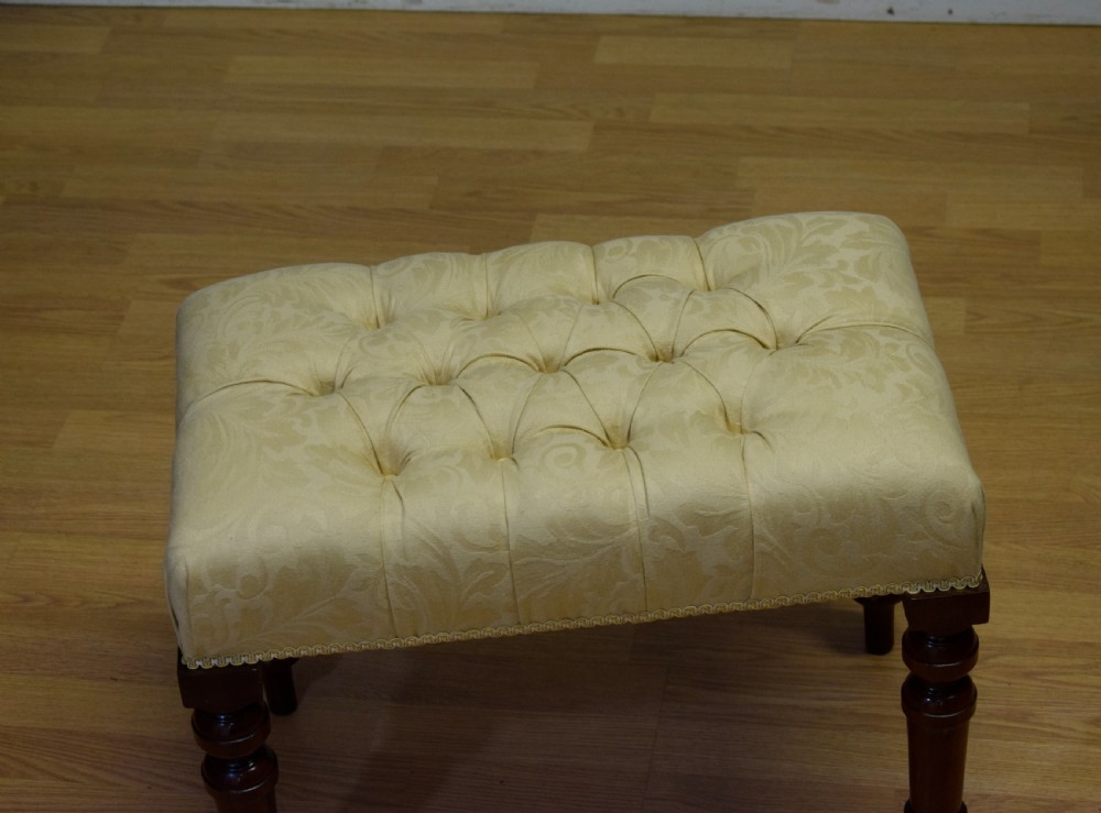 Antique Victorian Upholstered Stool  View VII