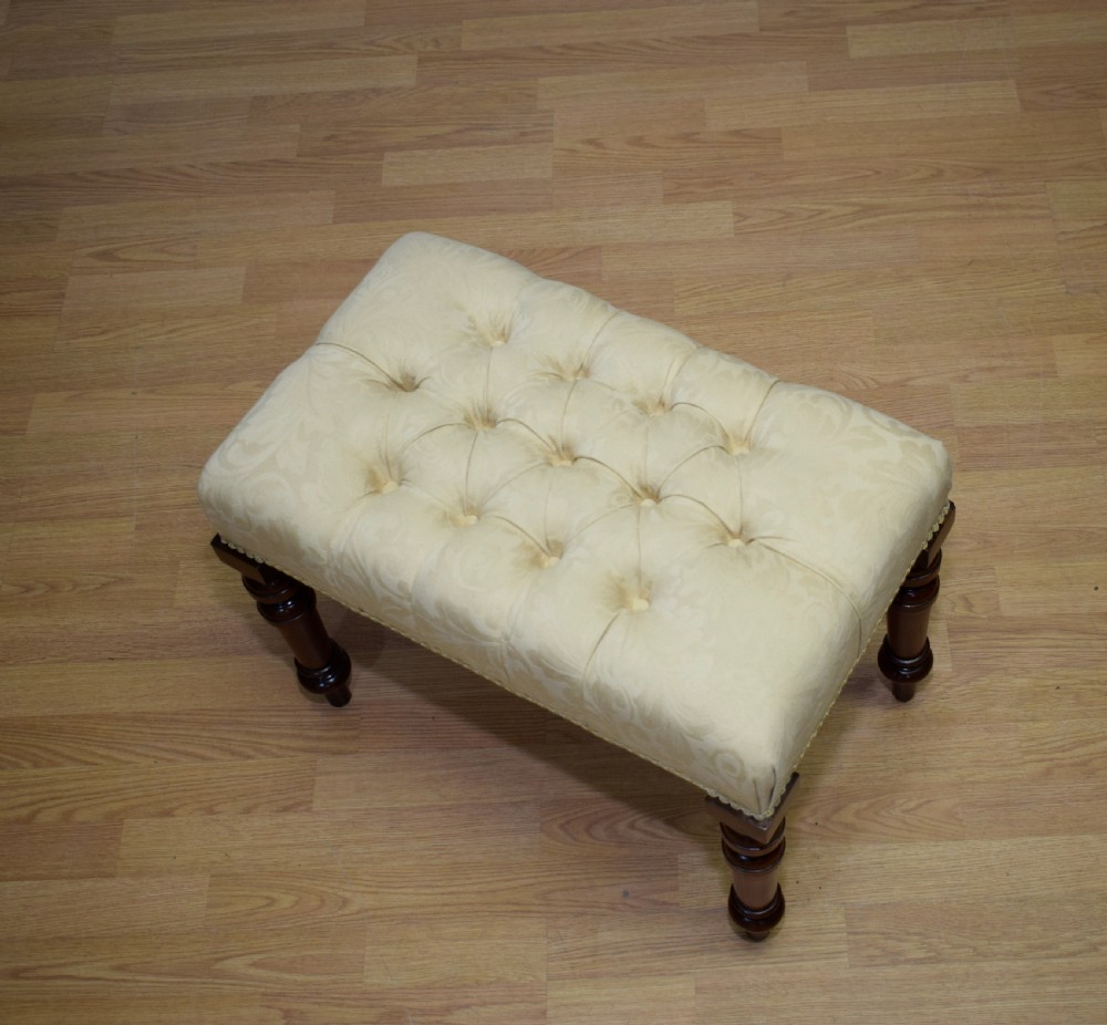 Antique Victorian Upholstered Stool  View X