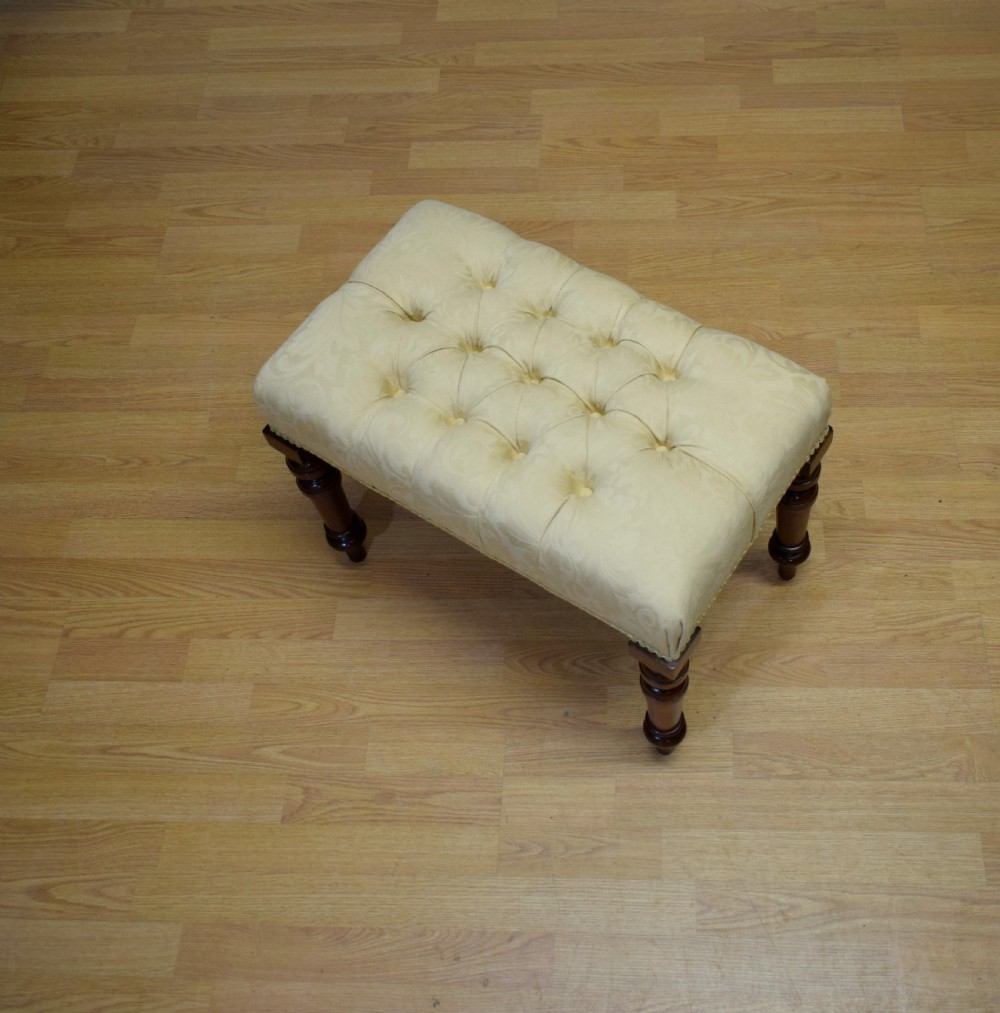 Antique Victorian Upholstered Stool  View XI