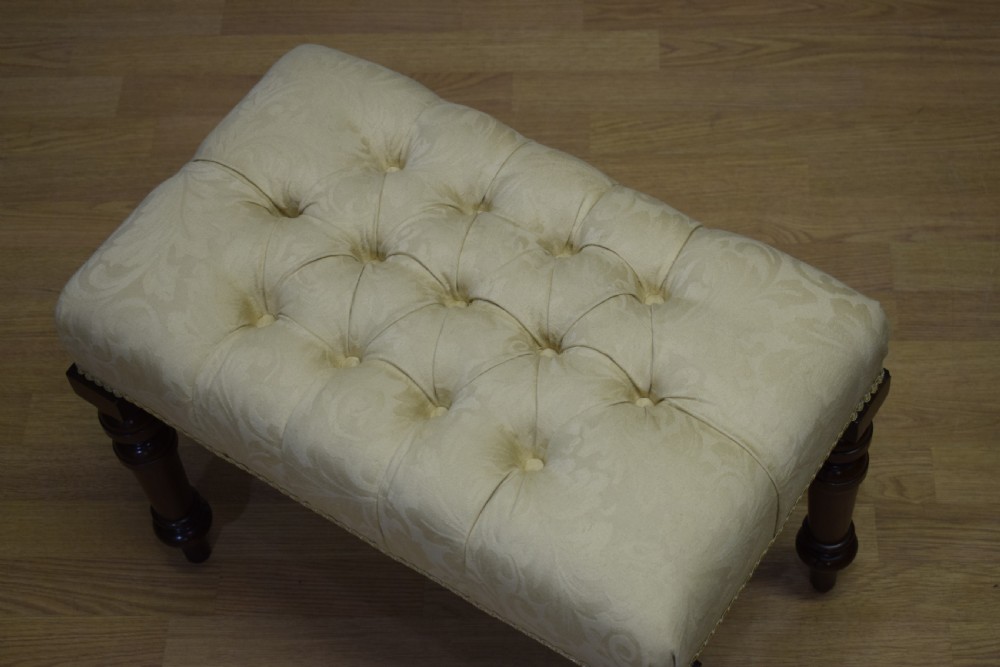 Antique Victorian Upholstered Stool  View XII