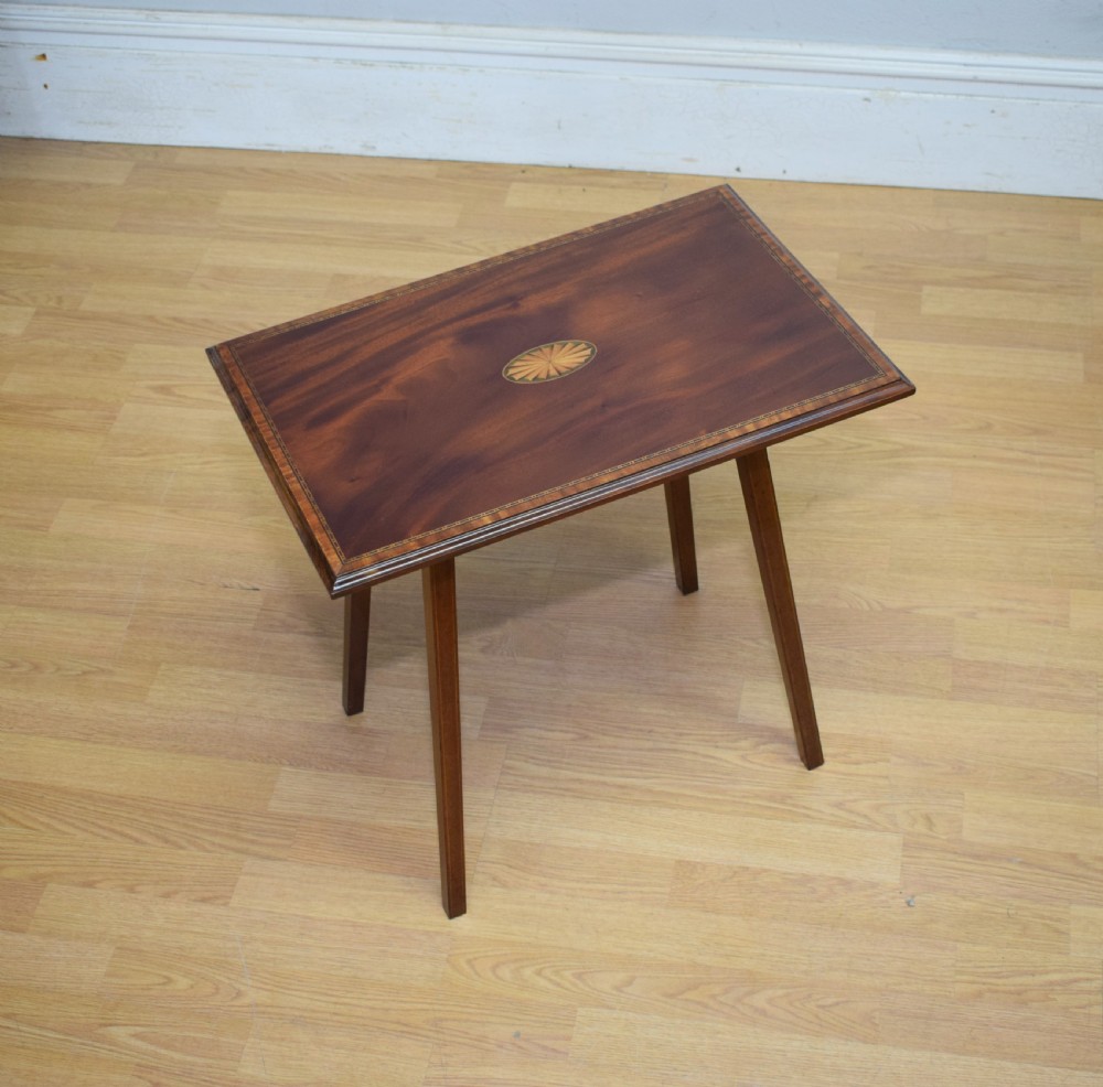 Antique Edwardian Mahogany Inlaid Table 