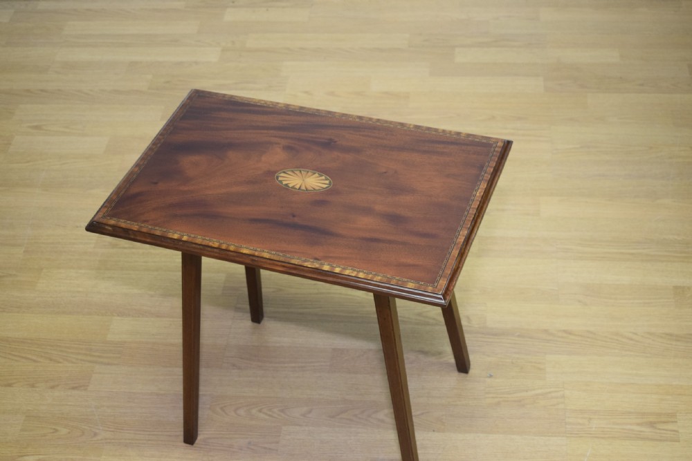 Antique Edwardian Mahogany Inlaid Table  View IX