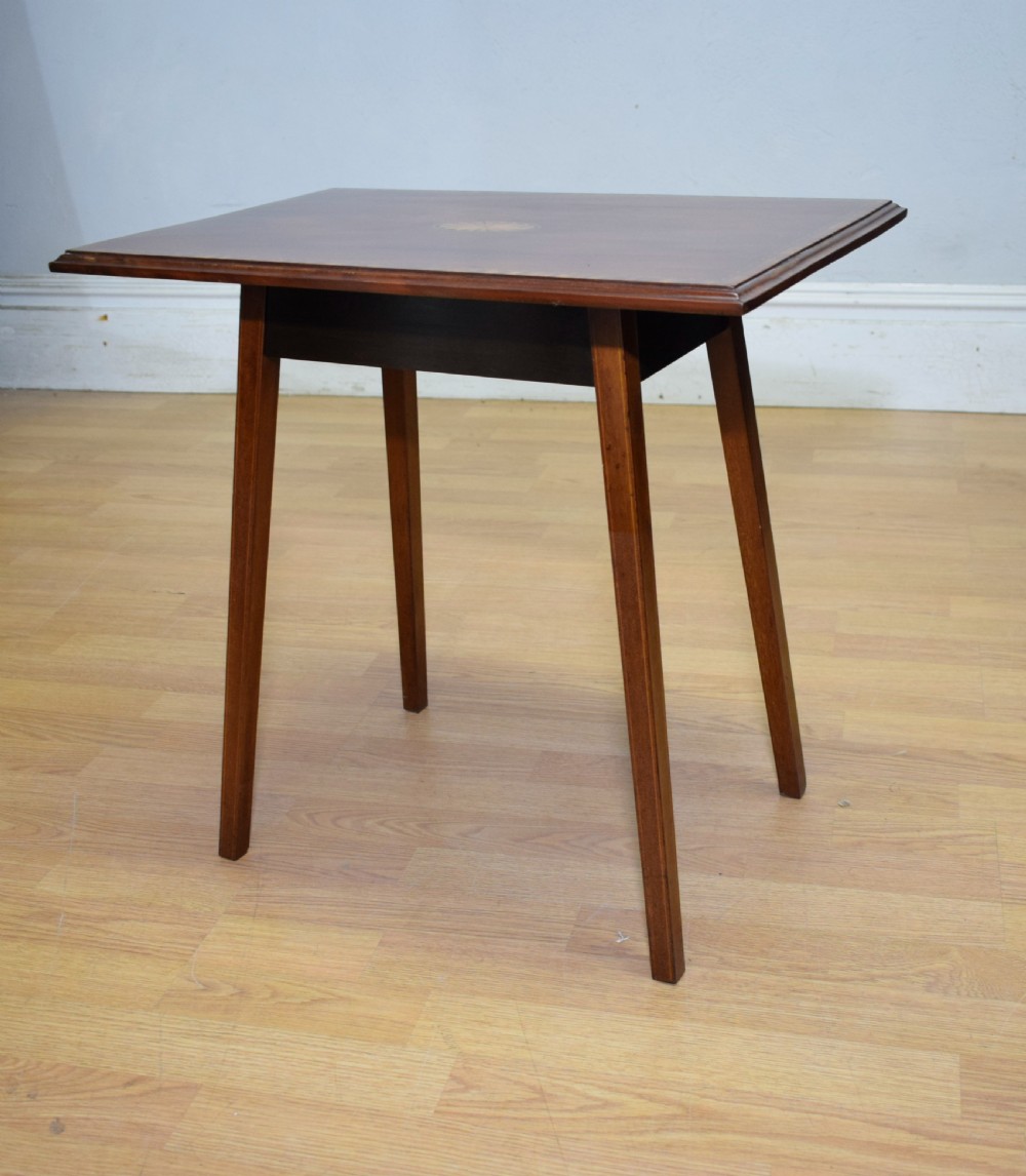 Antique Edwardian Mahogany Inlaid Table  View X