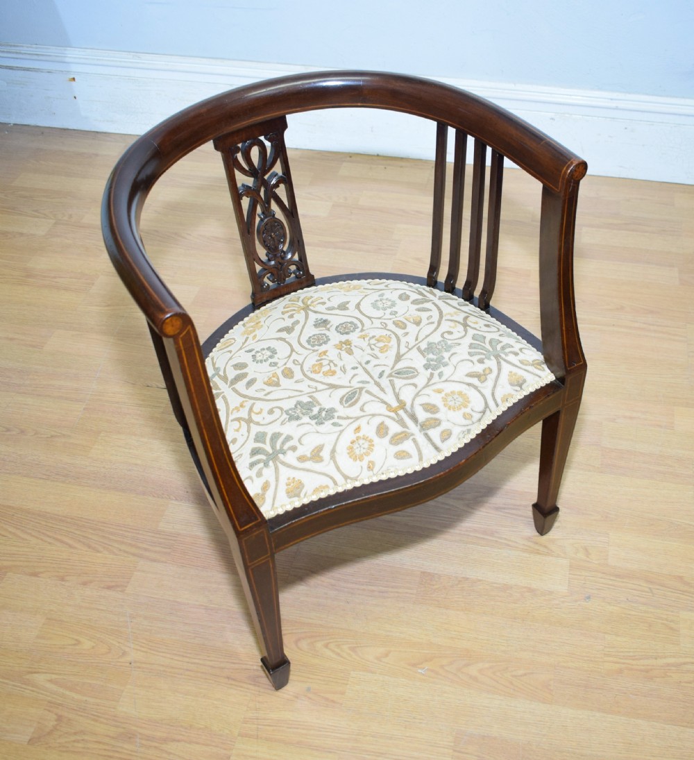 Antique Victorian Inlaid Bedroom Chair