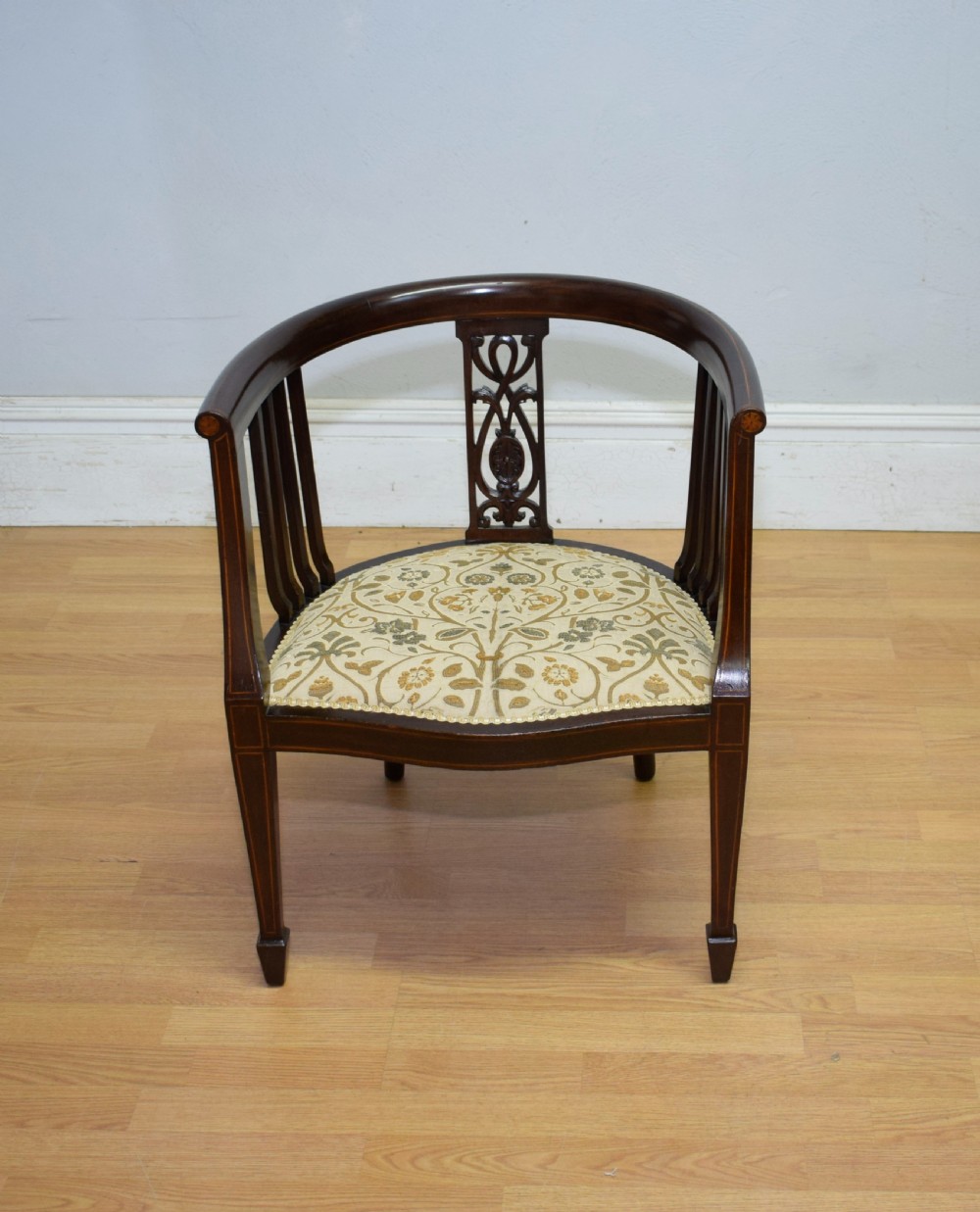 Antique Victorian Inlaid Bedroom Chair View II