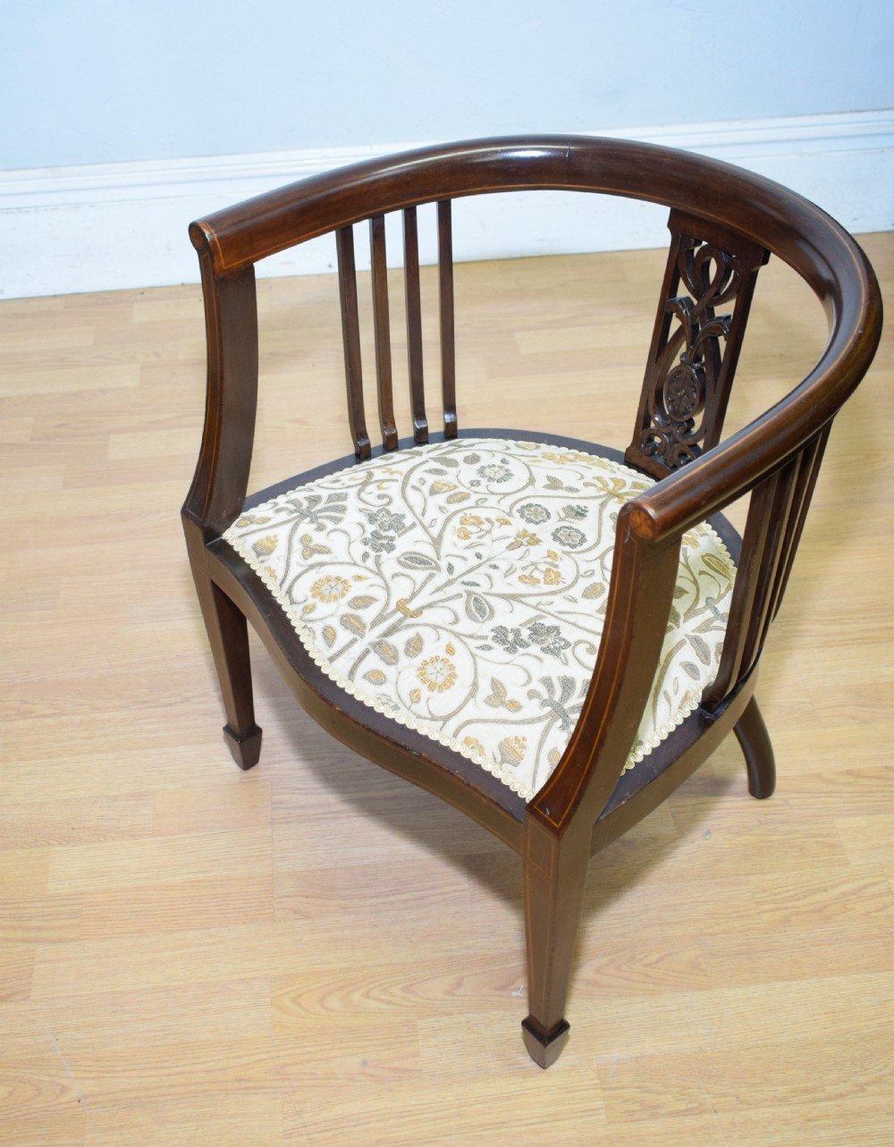 Antique Victorian Inlaid Bedroom Chair View III