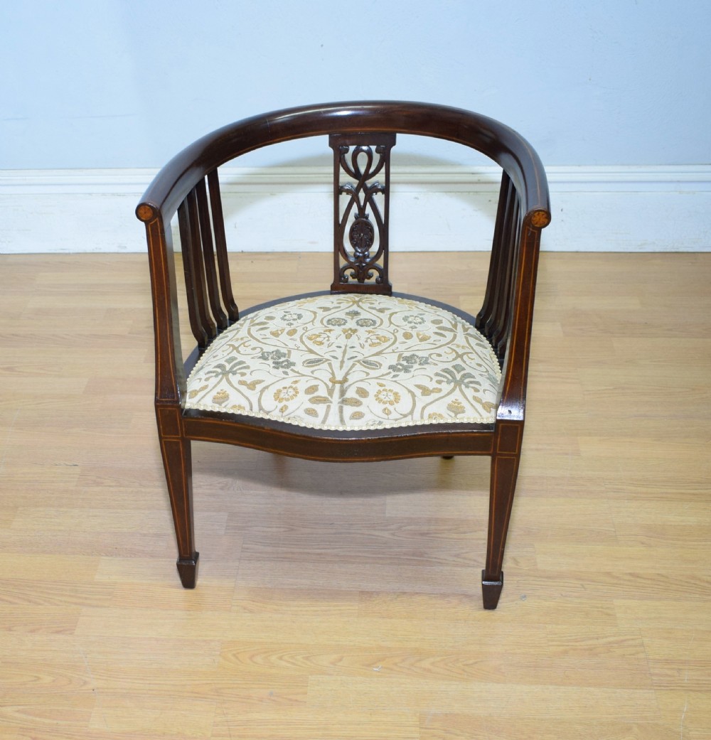 Antique Victorian Inlaid Bedroom Chair View IV