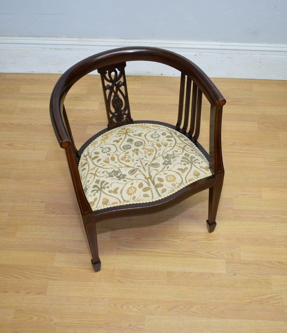 Antique Victorian Inlaid Bedroom Chair View VI