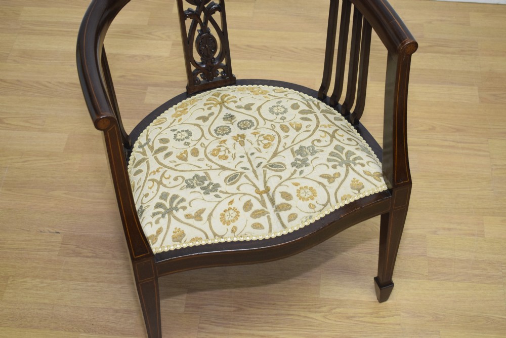 Antique Victorian Inlaid Bedroom Chair View VII