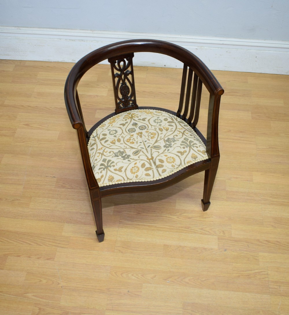 Antique Victorian Inlaid Bedroom Chair View VIII