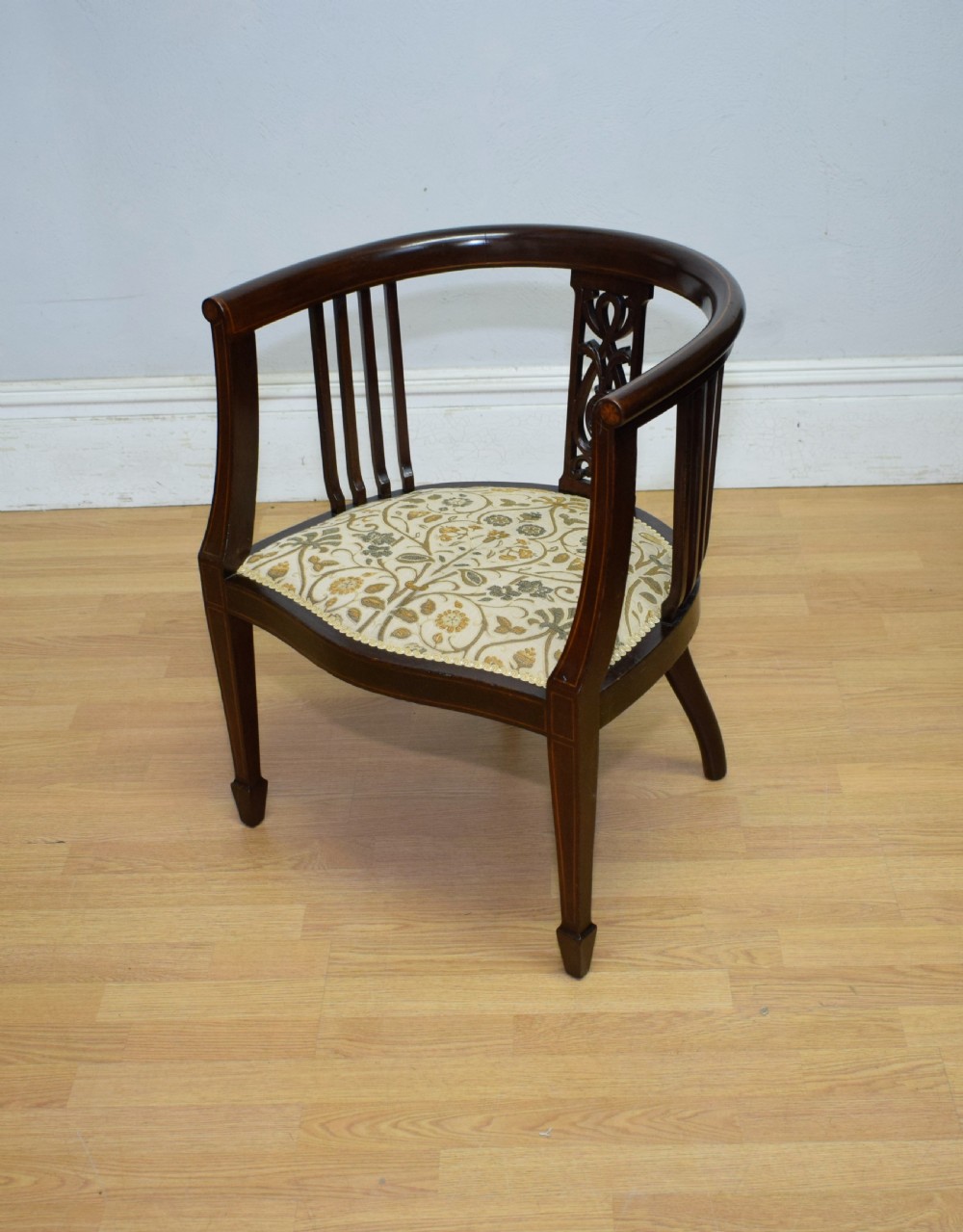 Antique Victorian Inlaid Bedroom Chair View IX