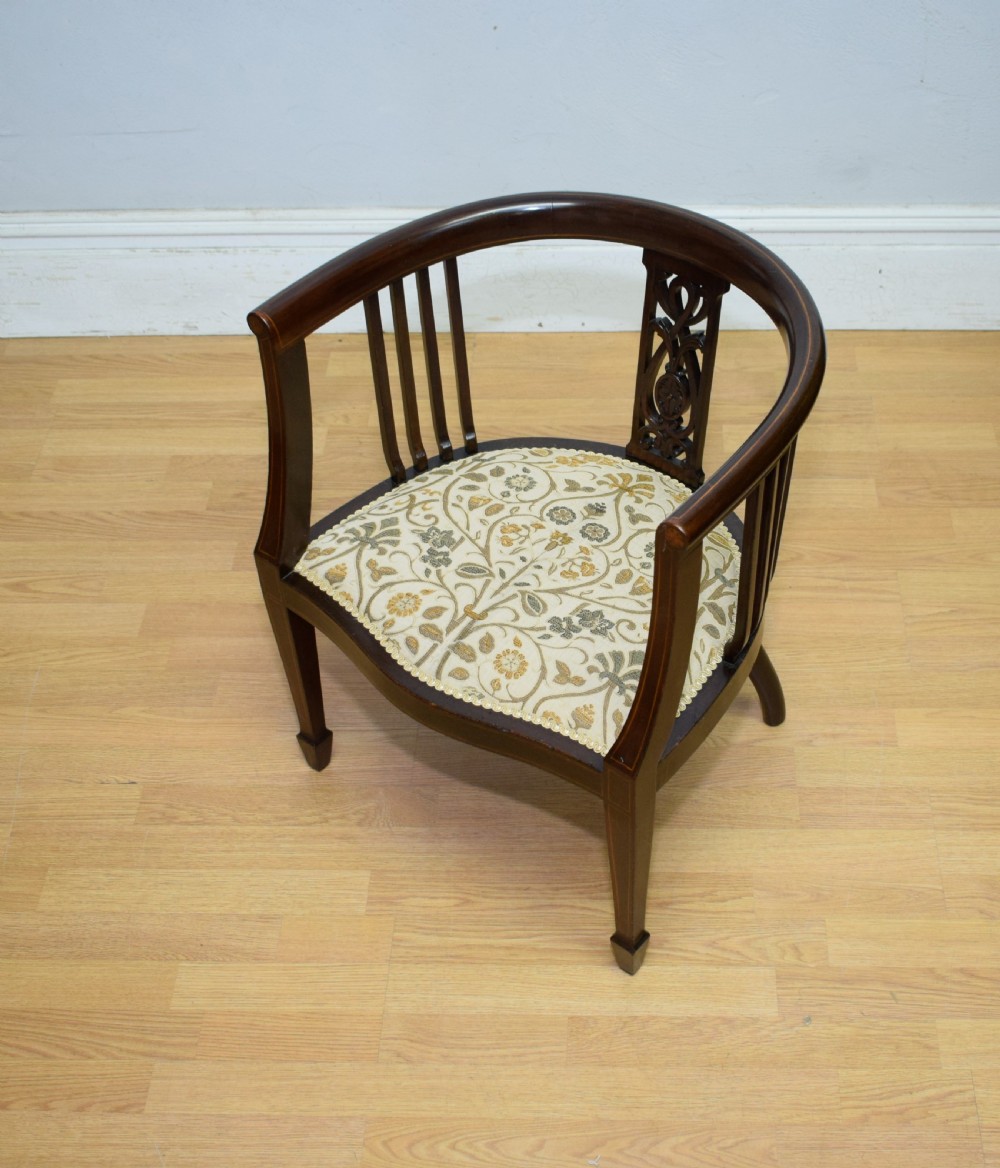 Antique Victorian Inlaid Bedroom Chair View X