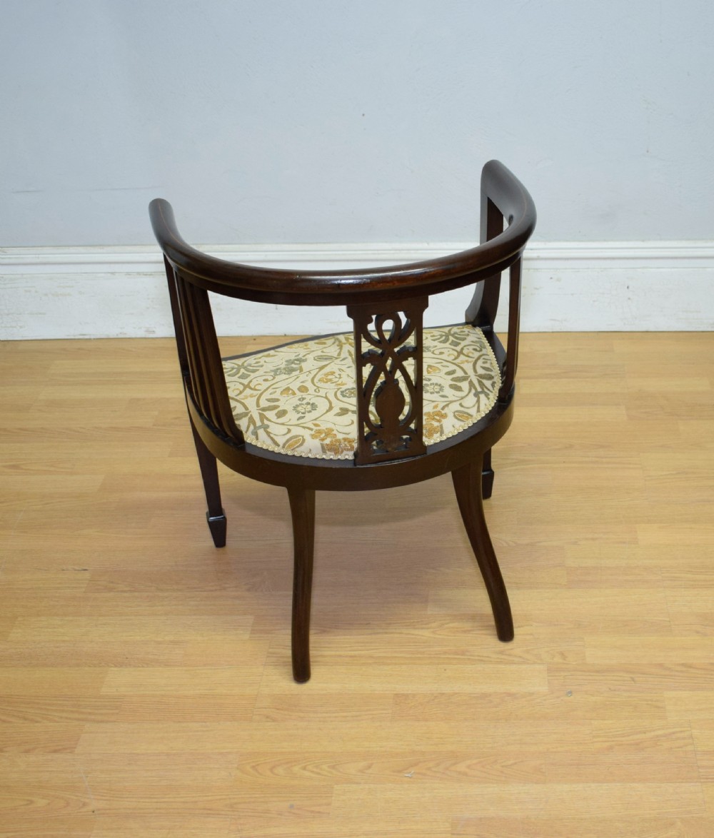 Antique Victorian Inlaid Bedroom Chair View XI