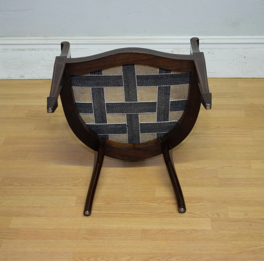 Antique Victorian Inlaid Bedroom Chair View XII