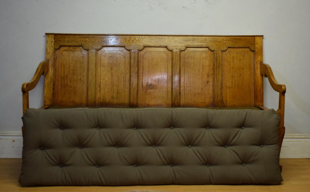 Antique Georgian Oak Settle 6ft View IX