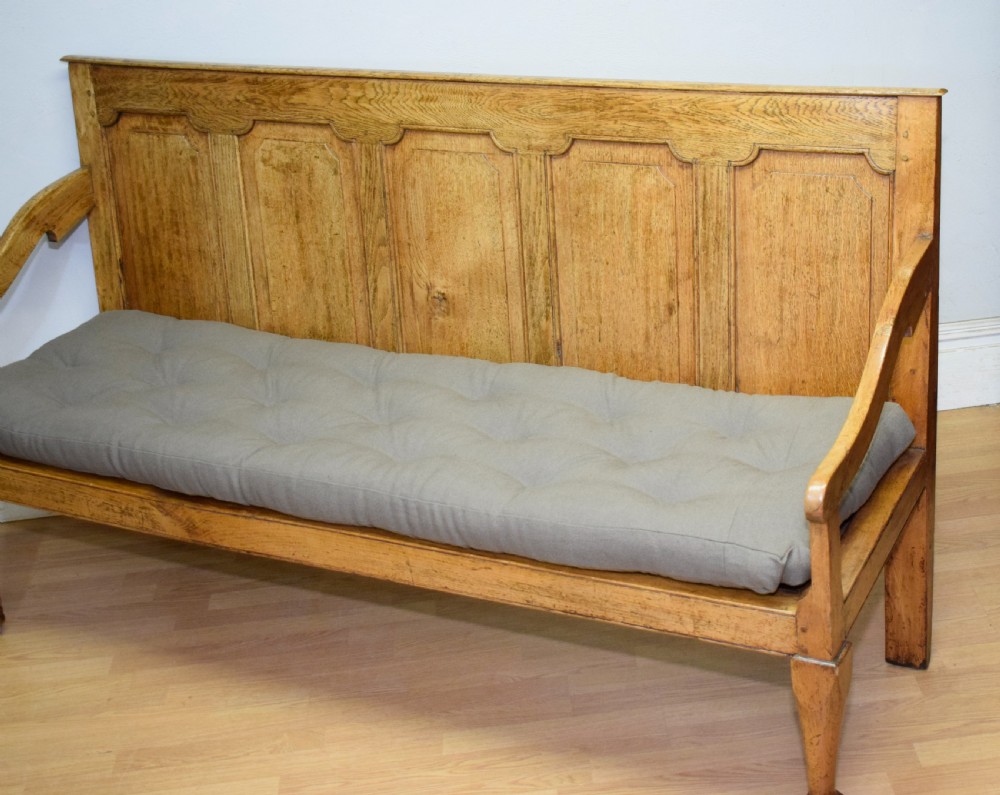 Antique Georgian Oak Settle 6ft View X