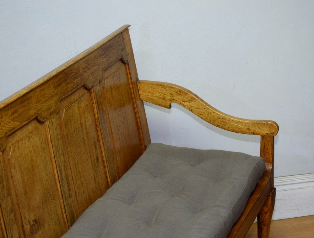 Antique Georgian Oak Settle 6ft View XIX