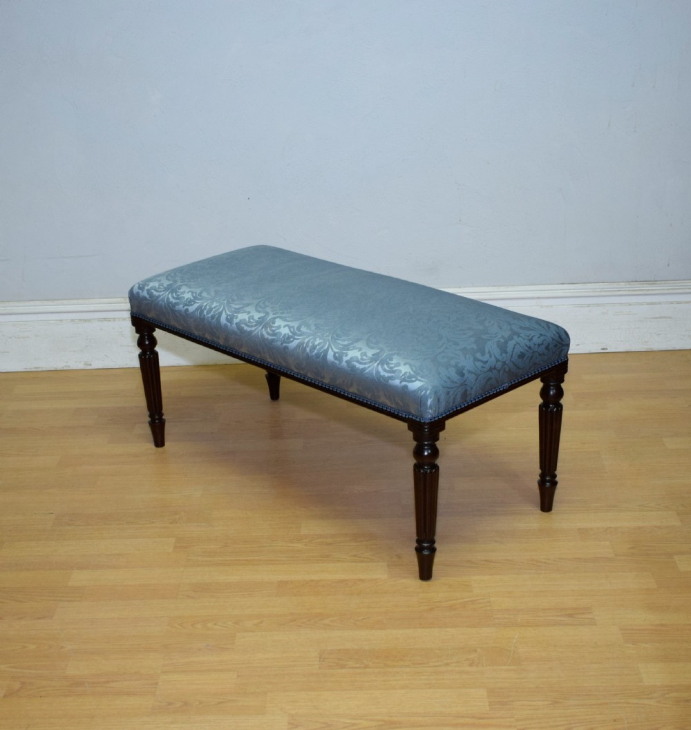 19th Century Mahogany Long Stool View XI