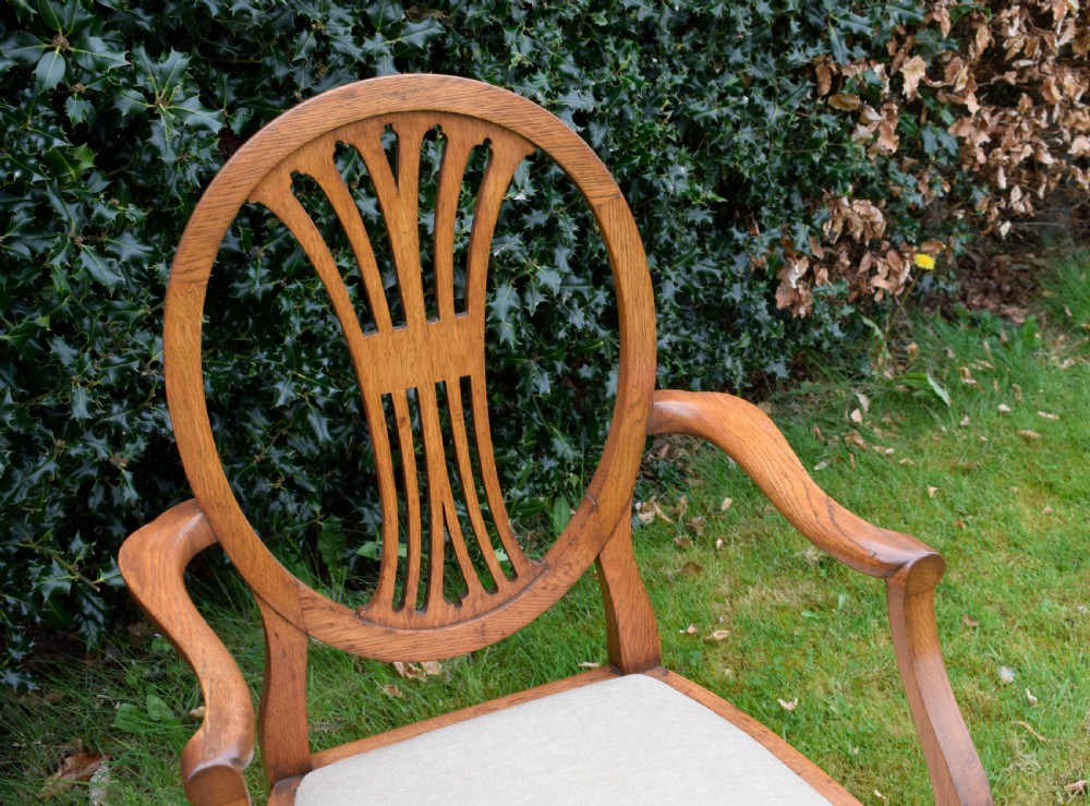  Early 20th Century Pair of Oak Armchairs View VII