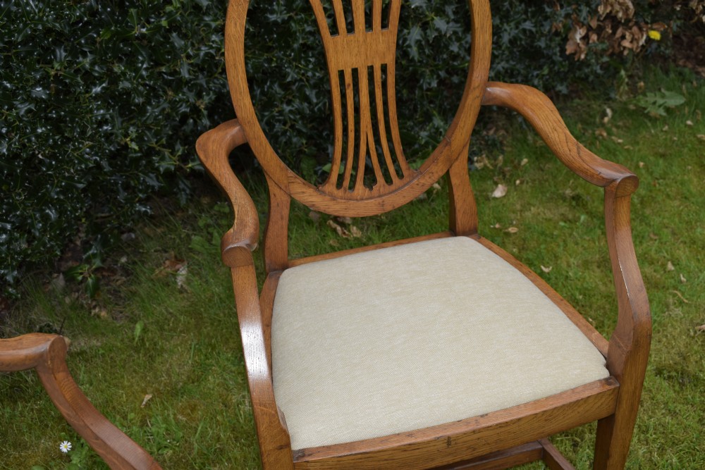 Early 20th Century Pair of Oak Armchairs View IX
