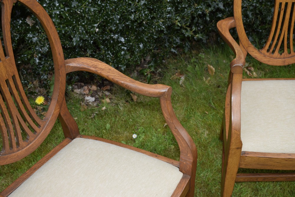  Early 20th Century Pair of Oak Armchairs View X