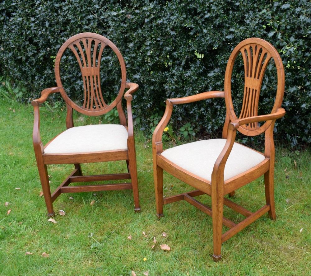  Early 20th Century Pair of Oak Armchairs View XIV