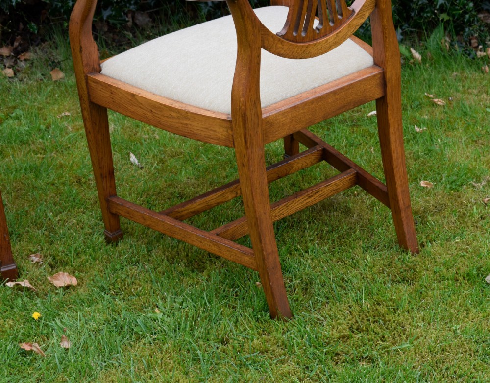  Early 20th Century Pair of Oak Armchairs View XVIII