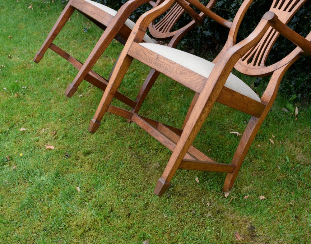 Early 20th Century Pair of Oak Armchairs View XX