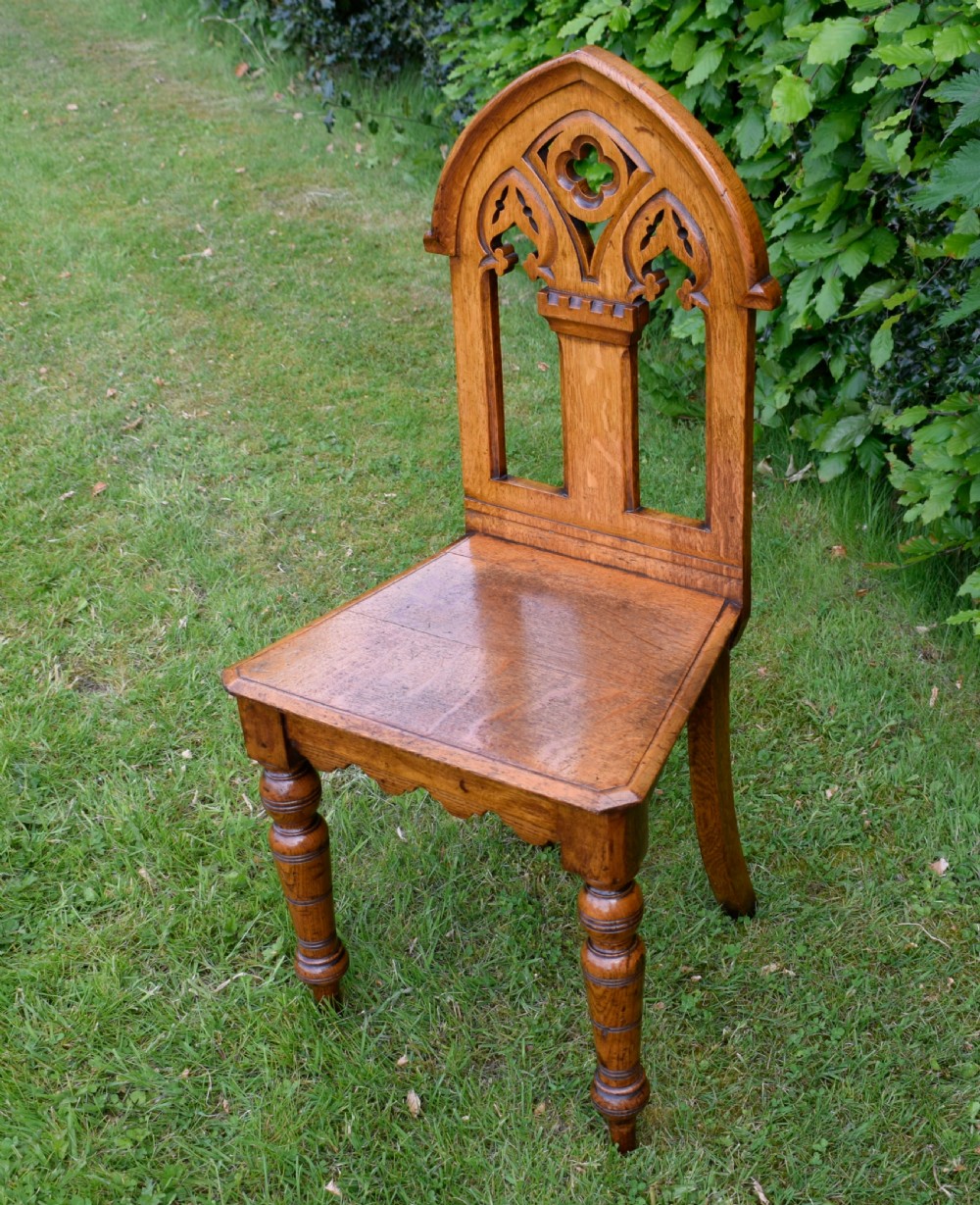 Victorian Gothic Oak Hall Chair