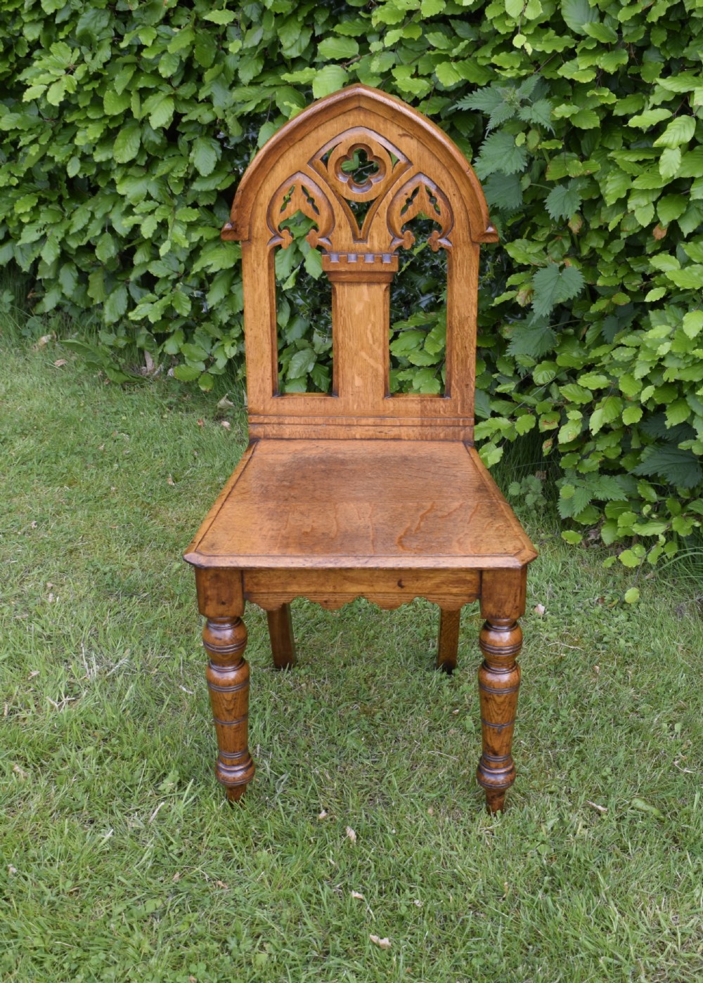 Victorian Gothic Oak Hall Chair View II