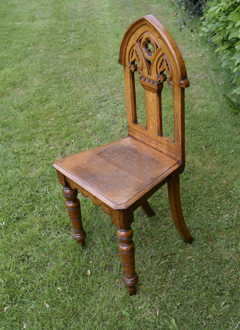 Victorian Gothic Oak Hall Chair View VIII