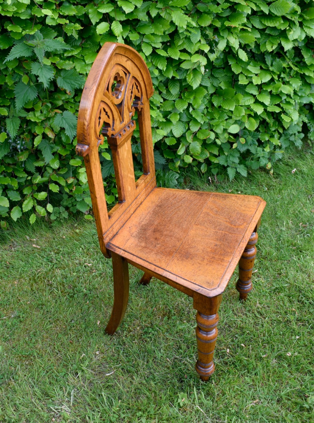 Victorian Gothic Oak Hall Chair View IX