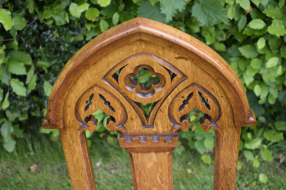 Victorian Gothic Oak Hall Chair View XVIII