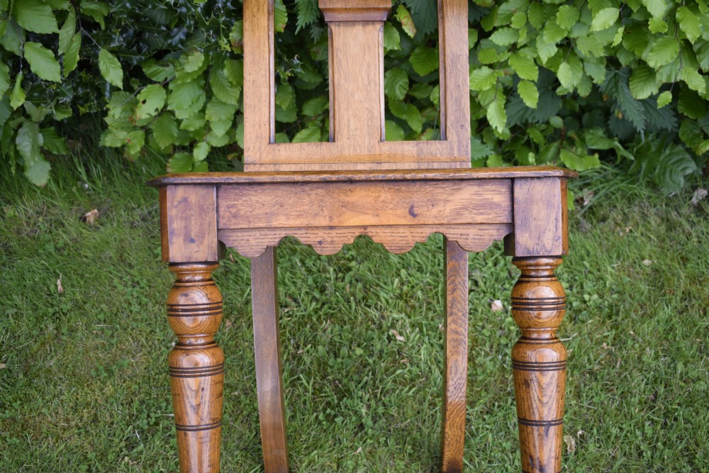 Victorian Gothic Oak Hall Chair View XX