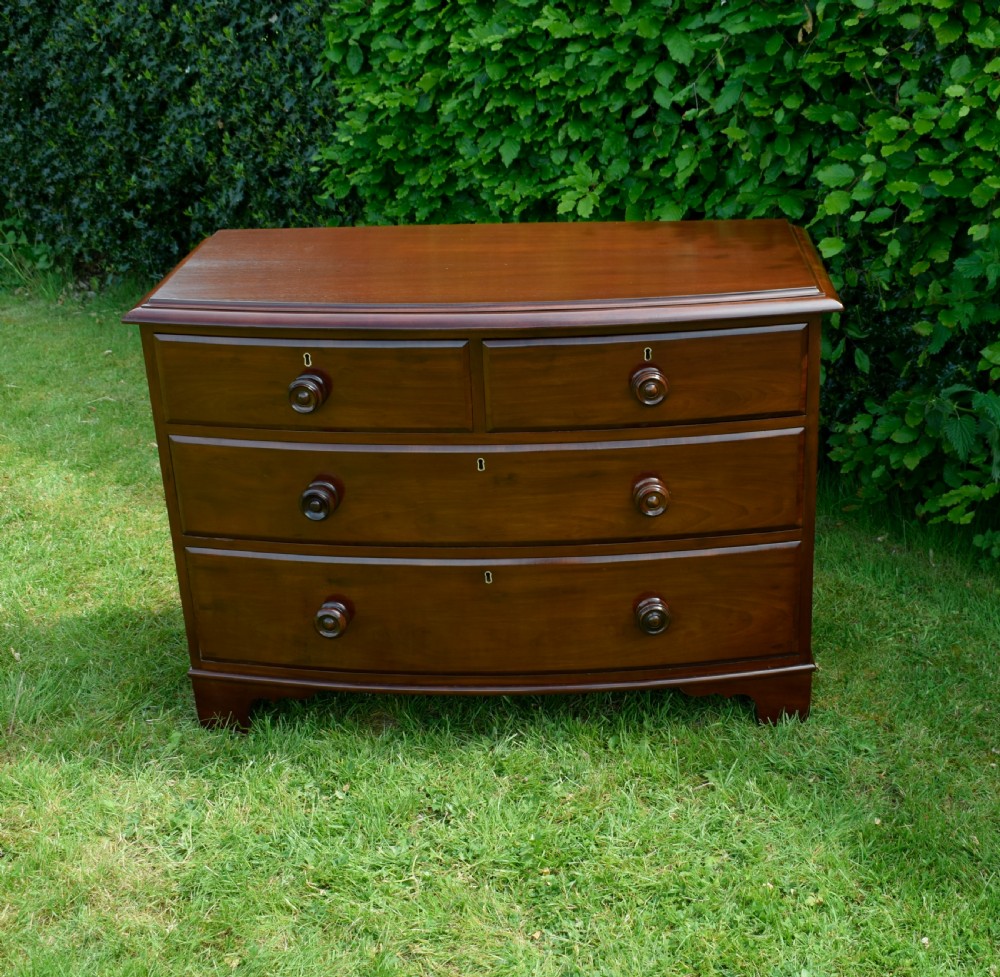 Victorian Bow Fronted Chest of Drawers View II