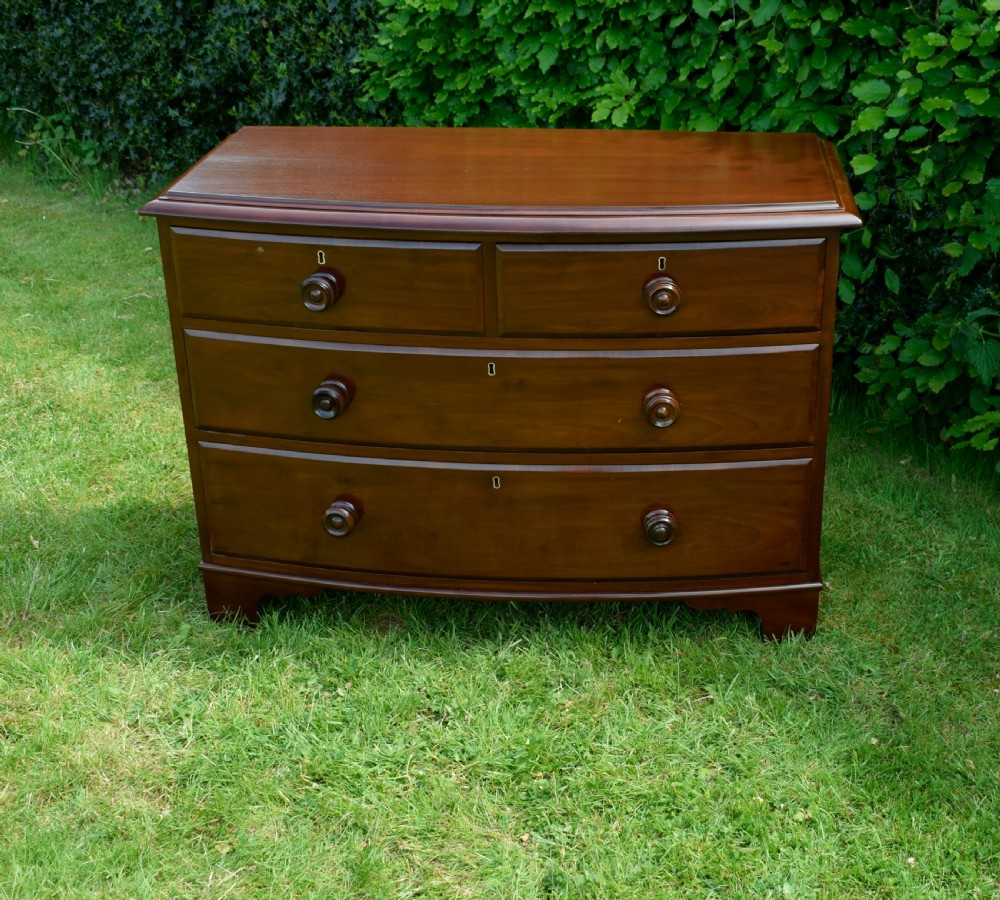 Victorian Bow Fronted Chest of Drawers View III