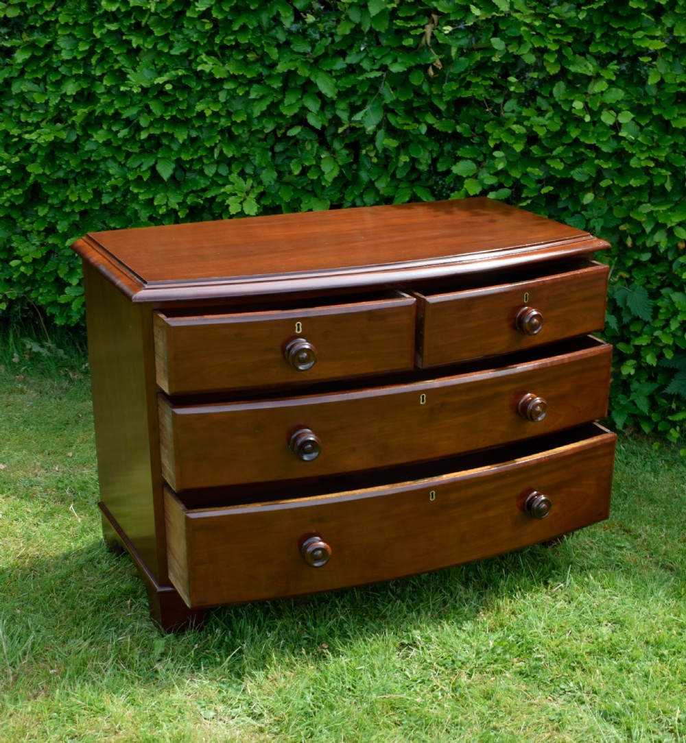 Victorian Bow Fronted Chest of Drawers View XV