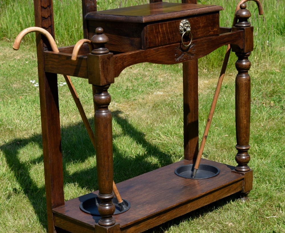 Victorian Carved Oak Hall Stand View XX