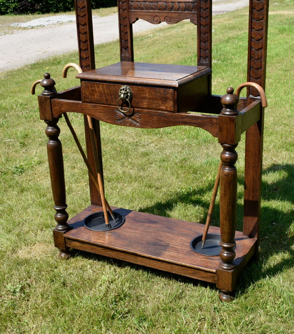 Victorian Carved Oak Hall Stand View XXI