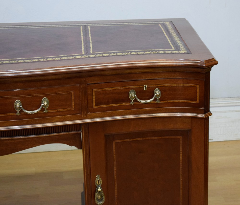Edwardian Mahogany & Inlaid Desk View IV