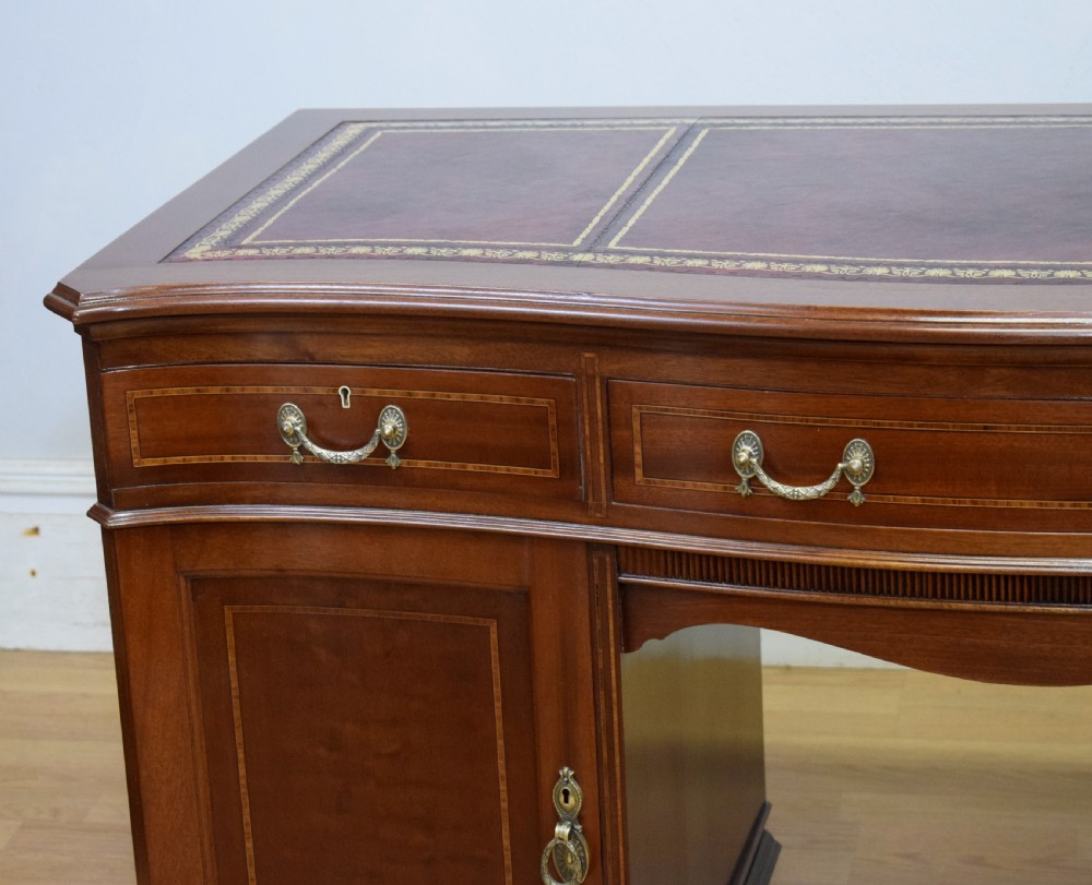 Edwardian Mahogany & Inlaid Desk View VI