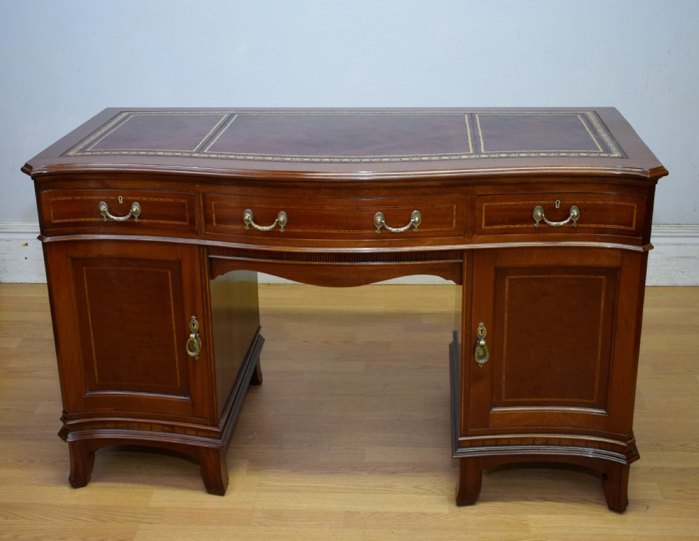 Edwardian Mahogany & Inlaid Desk View VII