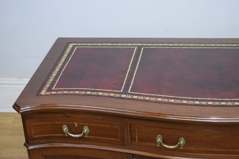 Edwardian Mahogany & Inlaid Desk View IX