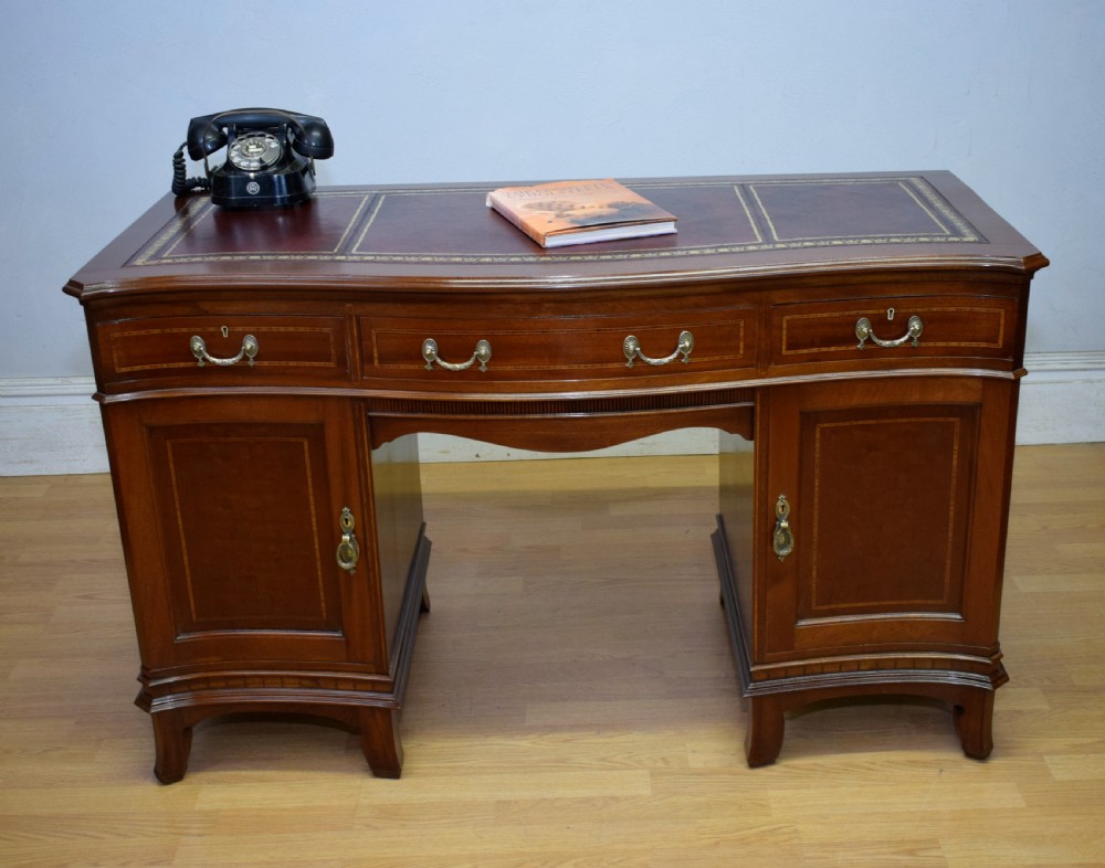 Edwardian Mahogany & Inlaid Desk View XI
