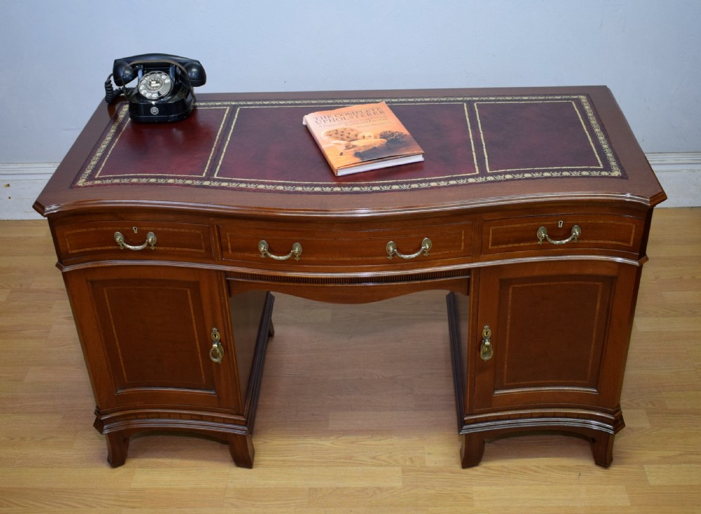 Edwardian Mahogany & Inlaid Desk View XII