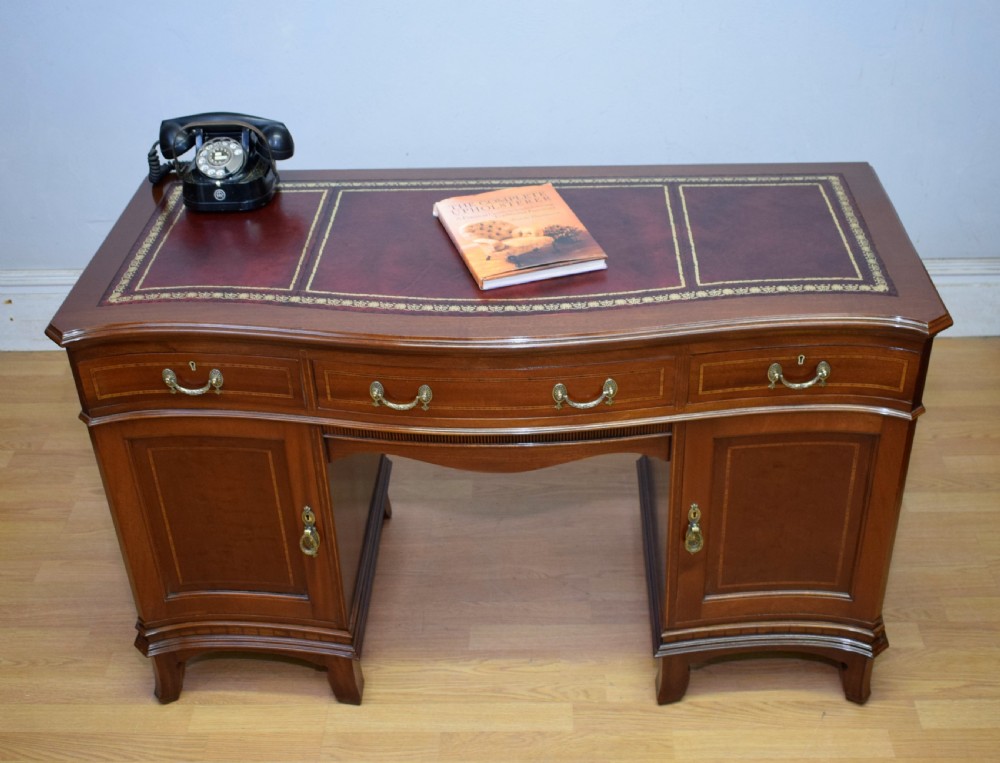 Edwardian Mahogany & Inlaid Desk View XIII