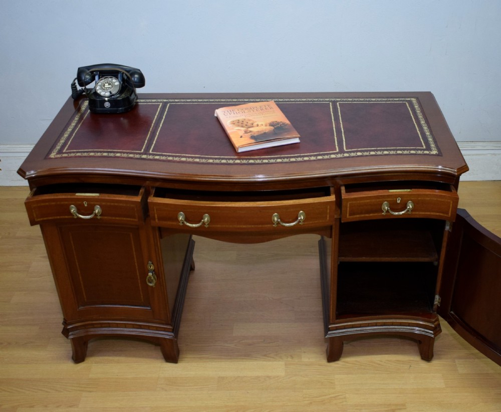 Edwardian Mahogany & Inlaid Desk View XIV