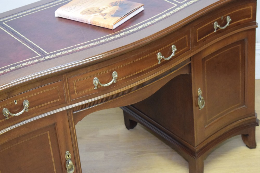Edwardian Mahogany & Inlaid Desk View XVIII