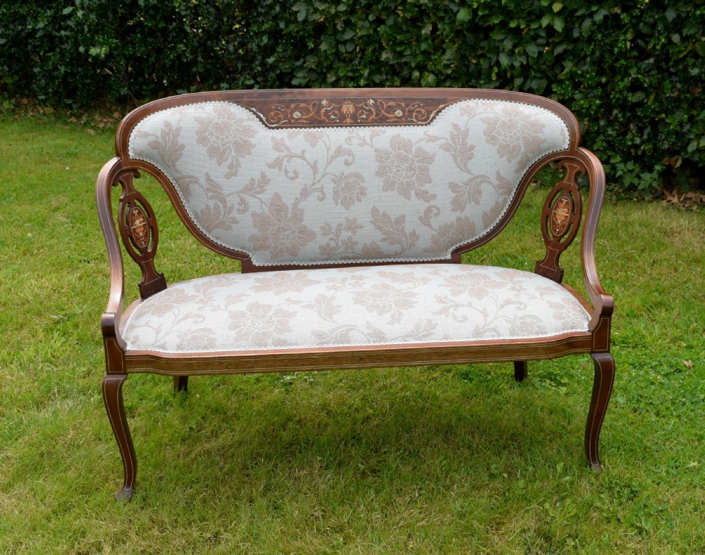 Victorian Mahogany & Rosewood Couch View II