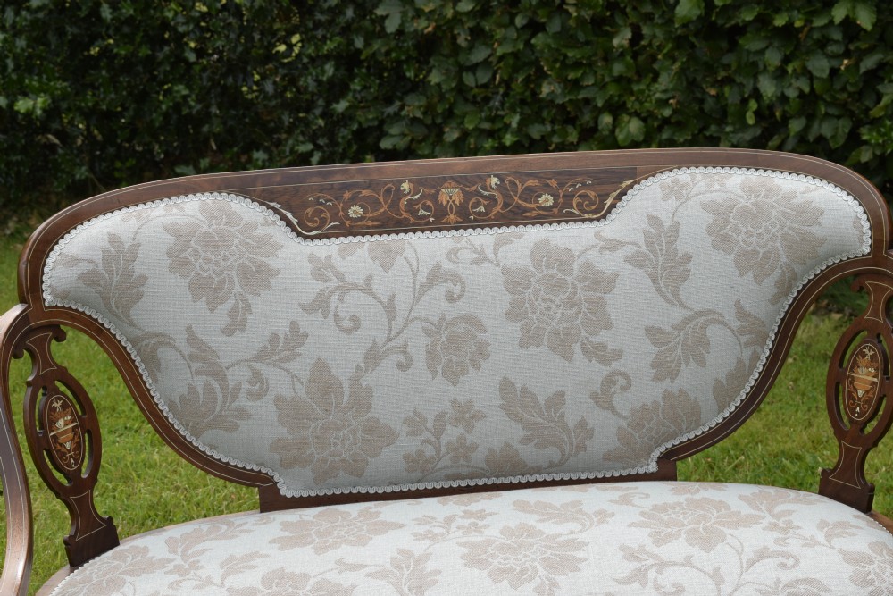 Victorian Mahogany & Rosewood Couch View III